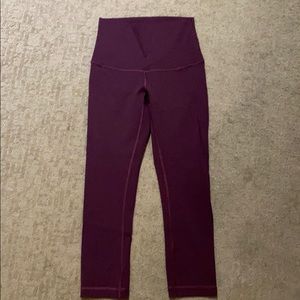 LuLuLemon High Waist Wunder Under Plum Crop
